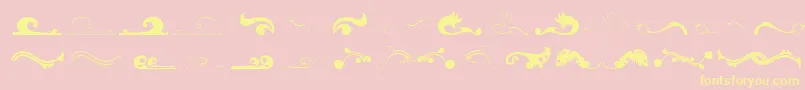 Felicity-fontti – keltaiset fontit vaaleanpunaisella taustalla