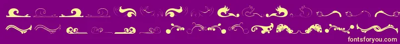 Felicity-fontti – keltaiset fontit violetilla taustalla