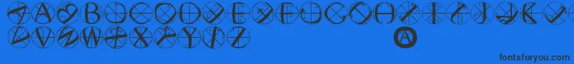 Шрифт Rodaubuttons – чёрные шрифты на синем фоне