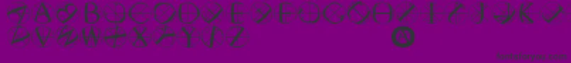 Rodaubuttons-fontti – mustat fontit violetilla taustalla