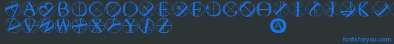 Подробнее о шрифте Rodaubuttons Шрифт Rodaubuttons – синие шрифты на чёрном фоне