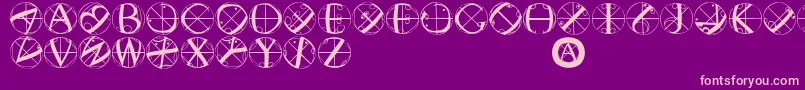 Fonte Rodaubuttons – fontes rosa em um fundo violeta