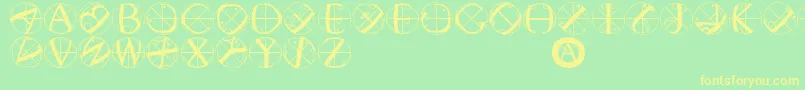 Rodaubuttons Font – Yellow Fonts on Green Background