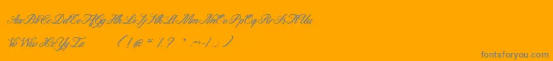 Motherland-Schriftart – Graue Schriften auf orangefarbenem Hintergrund