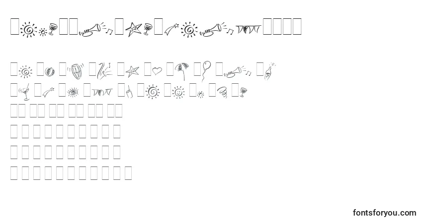 Schriftart PartyPiLetPlain.1.0 – Alphabet, Zahlen, spezielle Symbole