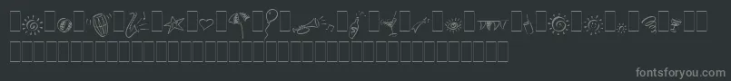 Fonte PartyPiLetPlain.1.0 – fontes cinzas em um fundo preto