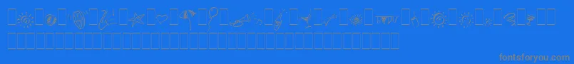 PartyPiLetPlain.1.0 Font – Gray Fonts on Blue Background
