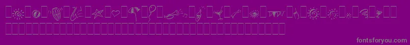 Saiba mais sobre a fonte PartyPiLetPlain.1.0 Fonte PartyPiLetPlain.1.0 – fontes cinzas em um fundo violeta