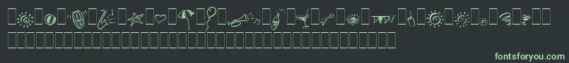 Fonte PartyPiLetPlain.1.0 – fontes verdes em um fundo preto