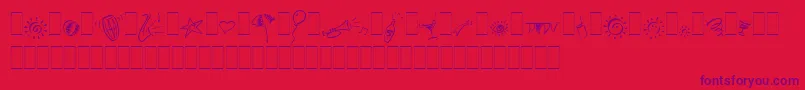 フォントPartyPiLetPlain.1.0 – 赤い背景に紫のフォント