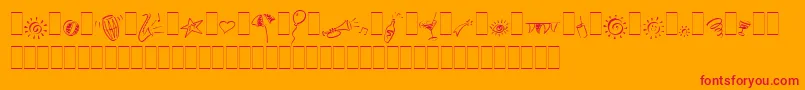 フォントPartyPiLetPlain.1.0 – オレンジの背景に赤い文字