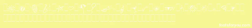 フォントPartyPiLetPlain.1.0 – 黄色い背景に白い文字