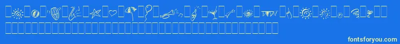 Fonte PartyPiLetPlain.1.0 – fontes amarelas em um fundo azul