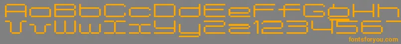 フォントSpreadbita10 – オレンジの文字は灰色の背景にあります。