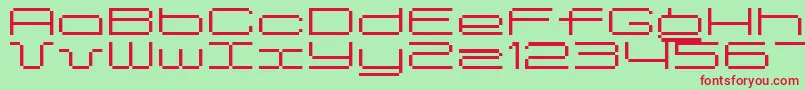 フォントSpreadbita10 – 赤い文字の緑の背景
