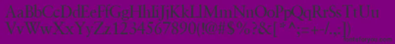 GaramondretrospectivesskRegular-fontti – mustat fontit violetilla taustalla