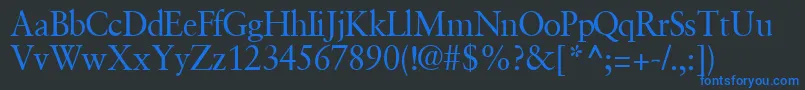GaramondretrospectivesskRegular Font – Blue Fonts on Black Background