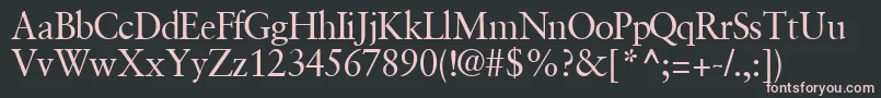 フォントGaramondretrospectivesskRegular – 黒い背景にピンクのフォント