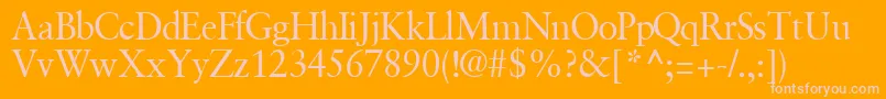 GaramondretrospectivesskRegular-Schriftart – Rosa Schriften auf orangefarbenem Hintergrund