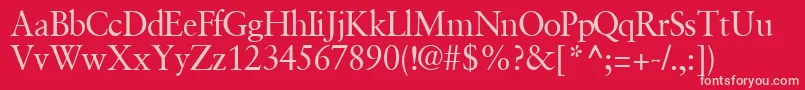 GaramondretrospectivesskRegular Font – Pink Fonts on Red Background