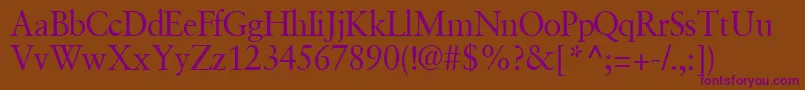 GaramondretrospectivesskRegular-Schriftart – Violette Schriften auf braunem Hintergrund