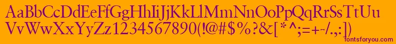 GaramondretrospectivesskRegular Font – Purple Fonts on Orange Background