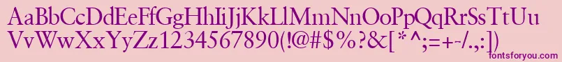 GaramondretrospectivesskRegular-Schriftart – Violette Schriften auf rosa Hintergrund