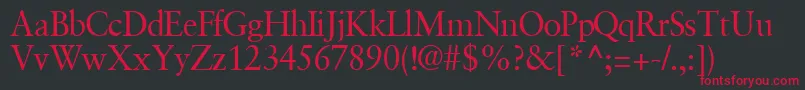 GaramondretrospectivesskRegular Font – Red Fonts on Black Background