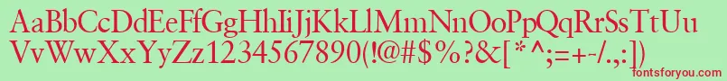 GaramondretrospectivesskRegular Font – Red Fonts on Green Background