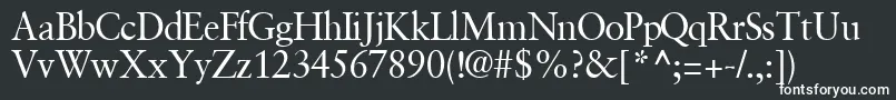 Шрифт GaramondretrospectivesskRegular – белые шрифты на чёрном фоне