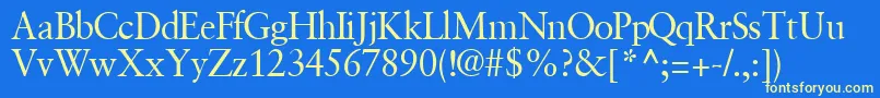 GaramondretrospectivesskRegular Font – Yellow Fonts on Blue Background