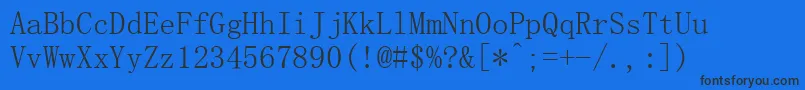 Simsun Font – Black Fonts on Blue Background