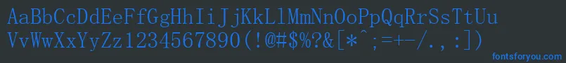 Simsun Font – Blue Fonts on Black Background