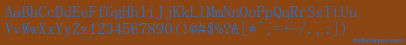 Simsun Font – Blue Fonts on Brown Background