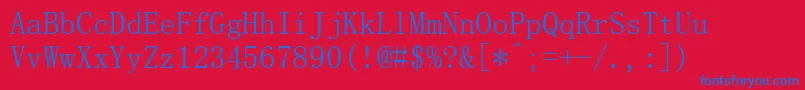 Simsun Font – Blue Fonts on Red Background
