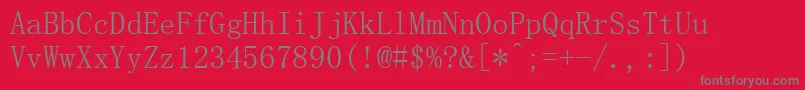 Simsun Font – Gray Fonts on Red Background