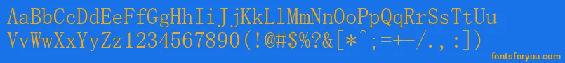 Simsun Font – Orange Fonts on Blue Background
