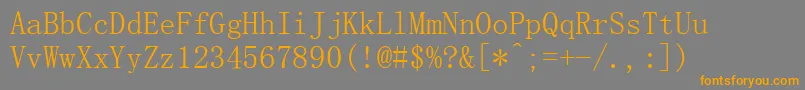 Simsun Font – Orange Fonts on Gray Background