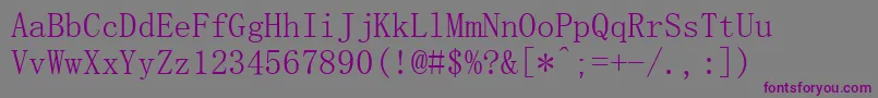 Simsun Font – Purple Fonts on Gray Background