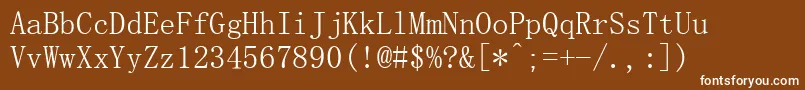 Simsun Font – White Fonts on Brown Background