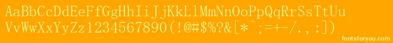 Simsun Font – Yellow Fonts on Orange Background
