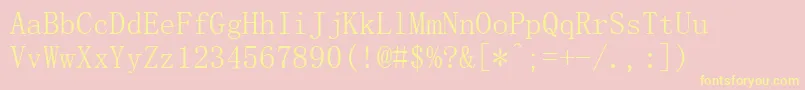 Simsun Font – Yellow Fonts on Pink Background