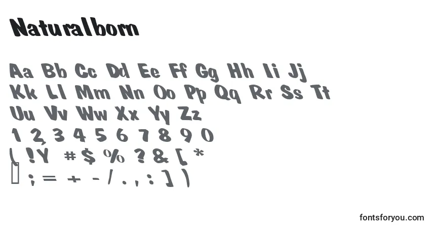 Schriftart Naturalborn – Alphabet, Zahlen, spezielle Symbole