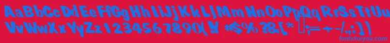 フォントNaturalborn – 赤い背景に青い文字