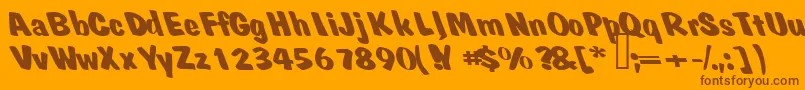 Naturalborn-Schriftart – Braune Schriften auf orangefarbenem Hintergrund