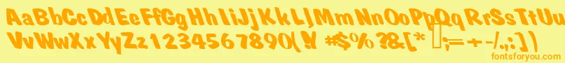 Czcionka Naturalborn – pomarańczowe czcionki na żółtym tle