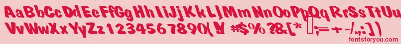 Czcionka Naturalborn – czerwone czcionki na różowym tle