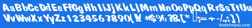 フォントNaturalborn – 青い背景に白い文字