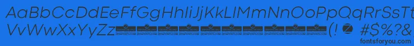 フォントCodecColdLightItalicTrial – 黒い文字の青い背景