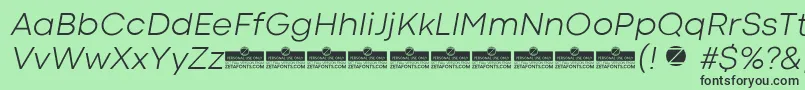 CodecColdLightItalicTrial-fontti – mustat fontit vihreällä taustalla